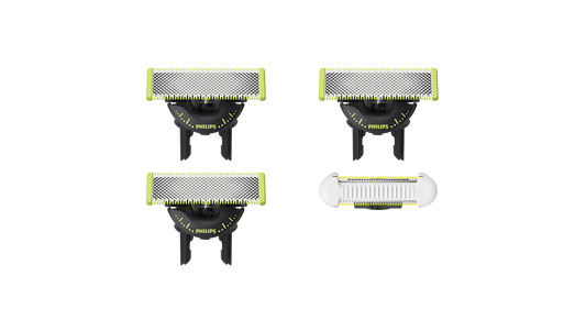 OneBlade QP949/50 Komb.: 3 vnt. 360 + 1 vnt. „Skin Protect“ peiliukų