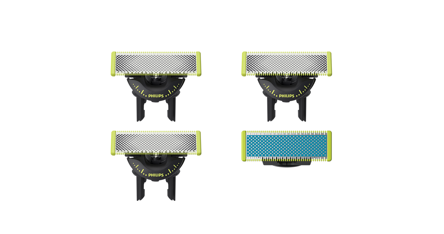 OneBlade QP945/50 Komplektas: 3 x 360 ir 1 x nuo trinties a. peiliukas