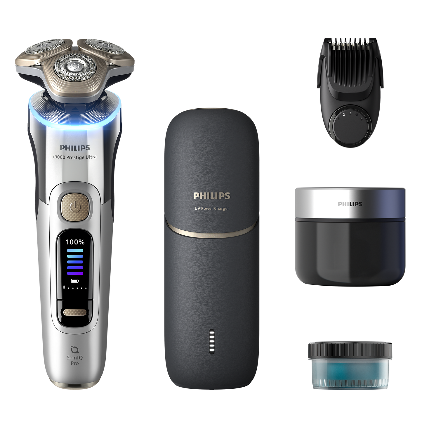 i9000 Prestige Ultra XP9404/46 Drėgno ir sauso skutimo skustuvas su „SkinIQ Pro“