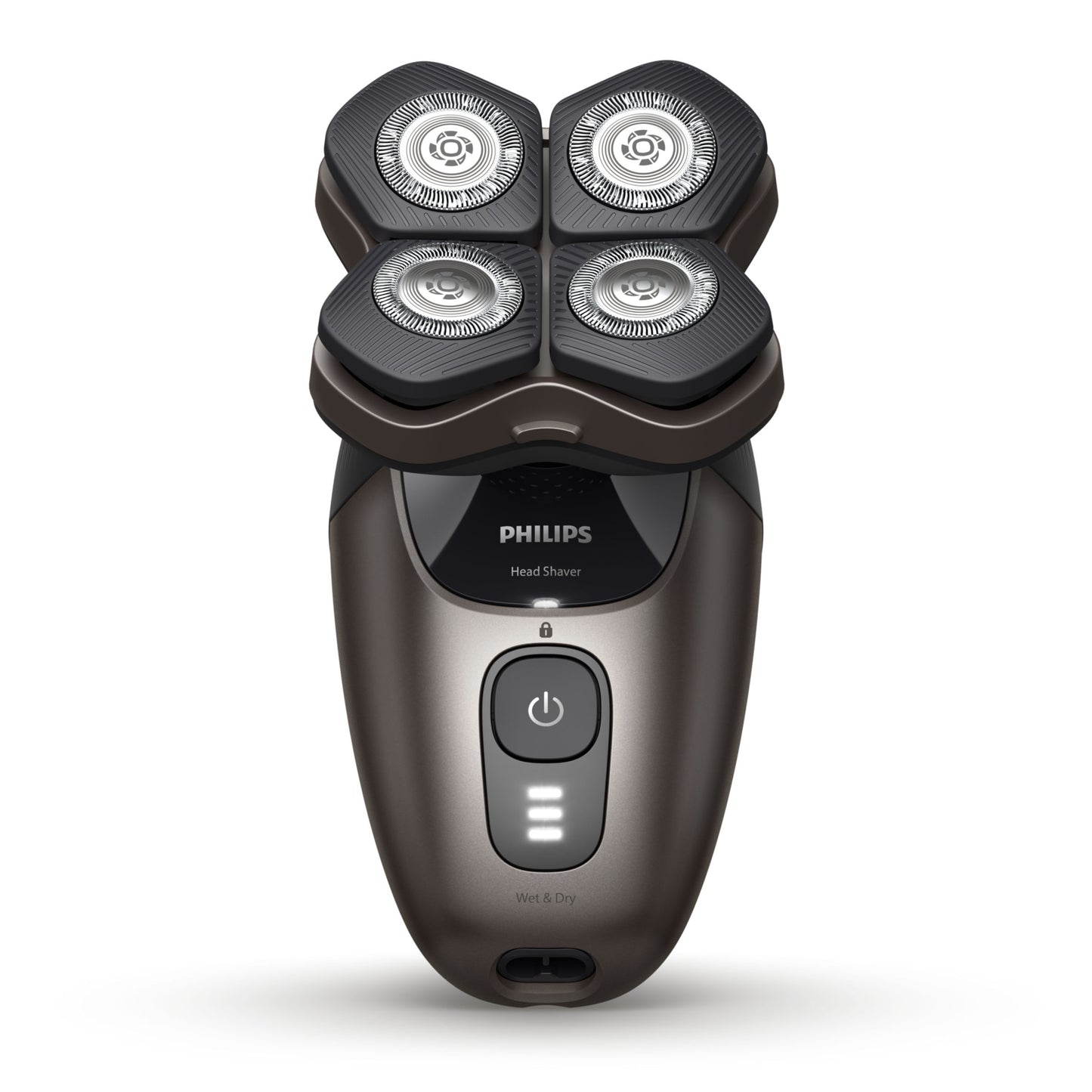 Head Shaver Pro 9000 Series HS9980/15 Aukšč. kokybės skustuvas su prabangiais priedais
