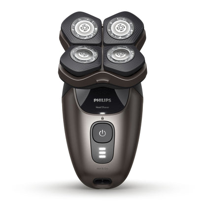 Head Shaver Pro 9000 Series HS9980/15 Aukšč. kokybės skustuvas su prabangiais priedais